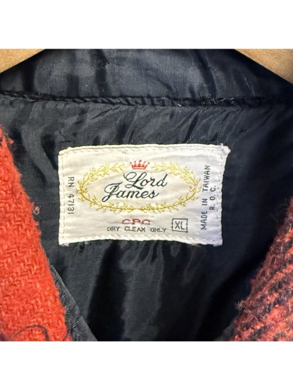 Vintage Lord James Flannel Jacket Mens XL Red Buffalo Plaid - Picture 4 of 14